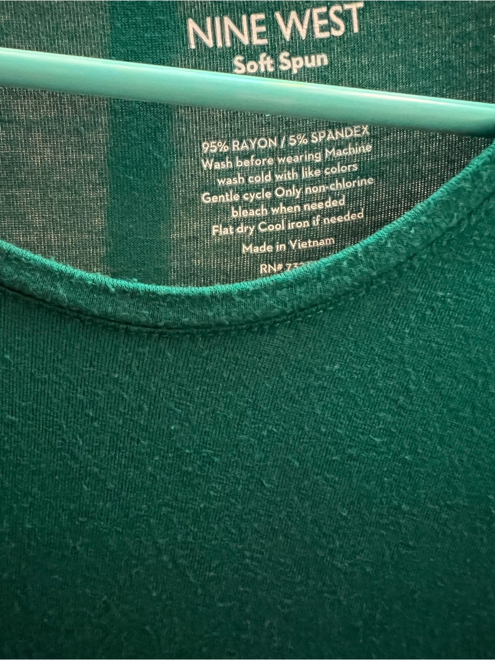 Nine West forest green Short Sleeve Scoop Neck Tee - Picture 3 of 8